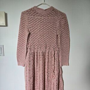 Retro pink crochet dress by Barbara Warner - very original